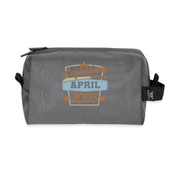 Design vintage pour l’anniversaire en avril 2005 - Trousse de toilette en tissu recyclé - anthracite - Devant