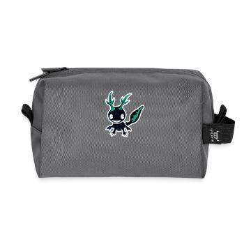 Süßes Kawaii Axolotl Design negative farben - Recycelte Kulturtasche - Anthrazit - Vorne