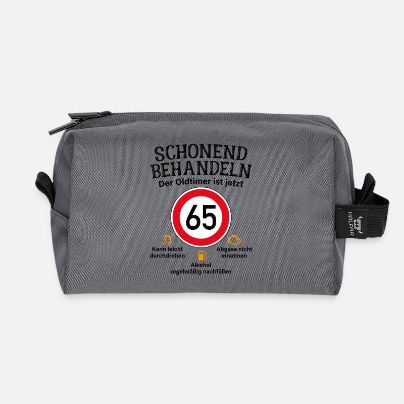 65. Geburtstag Schonend Behandeln Oldtimer Ist 65 - Recycelte Kulturtasche - Anthrazit