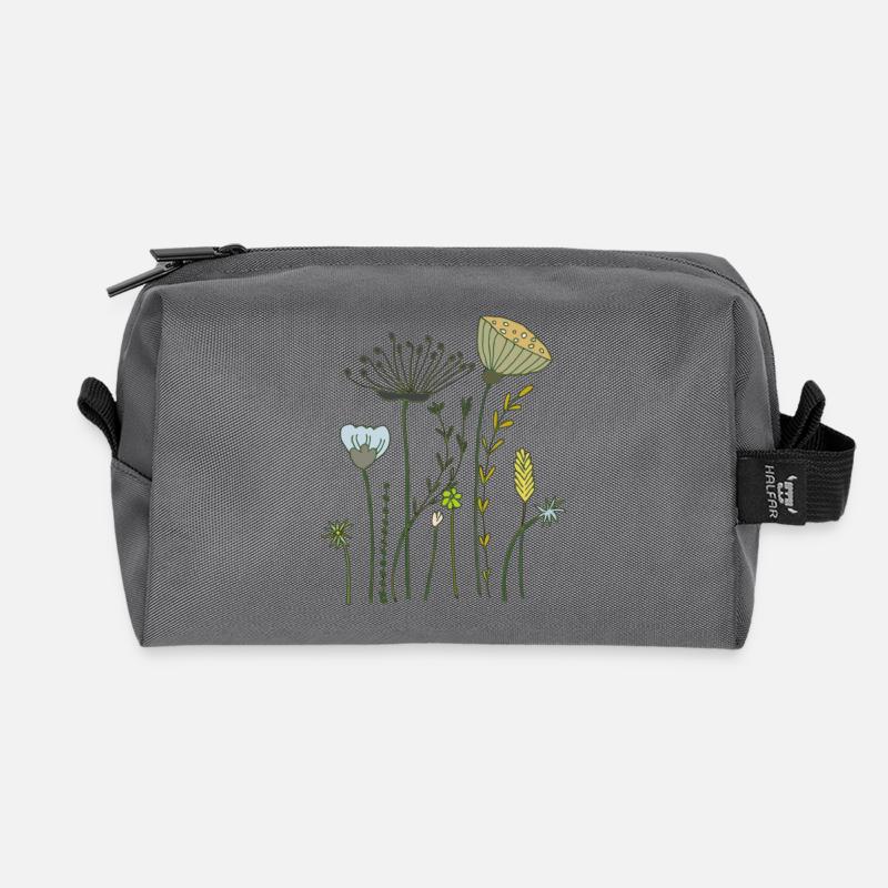 trockenblumen - Recycelte Kulturtasche - Anthrazit