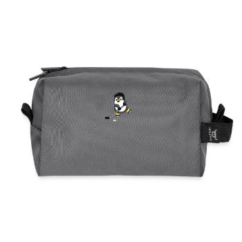 Pinguin spielt Eishockey - Recycelte Kulturtasche - Anthrazit - Vorne