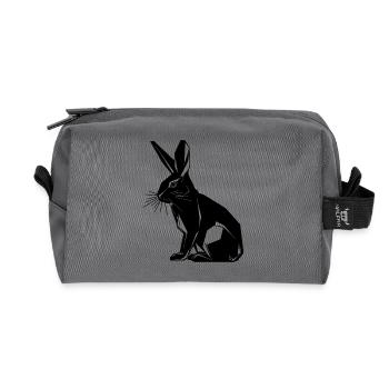 Geometric Bunny Cute Geometry Rabbit - Recycled Toiletry Zip Bag - anthracite - Front