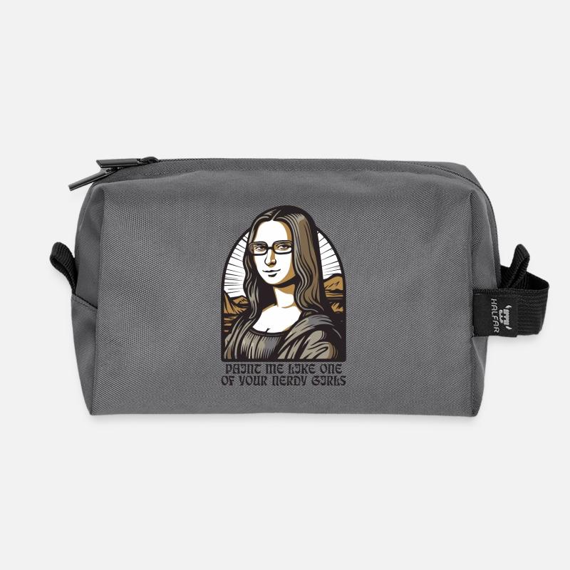 Die nerdige Leseratte Lisa Mona - Recycelte Kulturtasche - Anthrazit