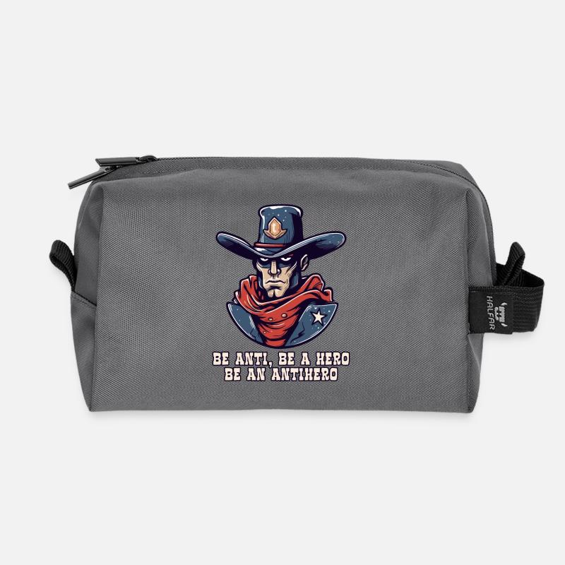 Super-Western-Cowboy: Held und Antiheld - Recycelte Kulturtasche - Anthrazit