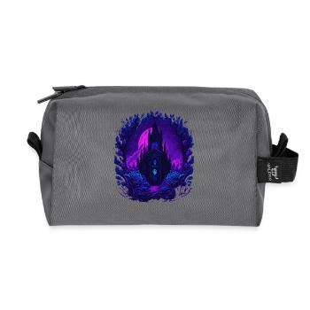 Neon Rosen Castle with Gothic architecture - Recycled Toiletry Zip Bag - anthracite - Front