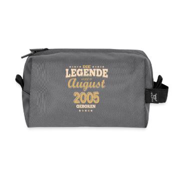 Die Legende wurde im August 2005 geboren - Recycelte Kulturtasche - Anthrazit - Vorne