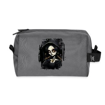 Cute gothic girl - Recycled Toiletry Zip Bag - anthracite - Front