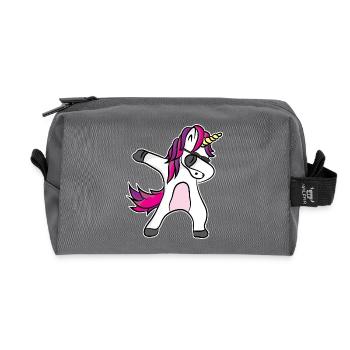 Einhorn Dabbing - Fantastisch Lustiges Design - Recycelte Kulturtasche - Anthrazit - Vorne