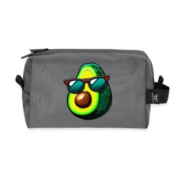 Coole Kawaii Avocado Charmantes Frucht-Design - Recycelte Kulturtasche - Anthrazit - Vorne