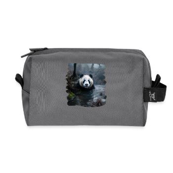 Pandas realistic Panda Großer Panda - Recycelte Kulturtasche - Anthrazit - Vorne