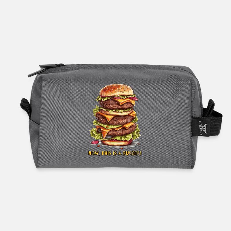 nun, das ist ein Burger - Recycelte Kulturtasche - Anthrazit