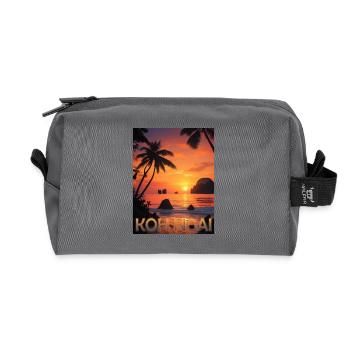 Thailand Koh Ngai Sunset Holiday Destination - Recycled Toiletry Zip Bag - anthracite - Front