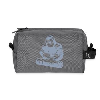 Welder silhouette during arc welding - Recycled Toiletry Zip Bag - anthracite - Front