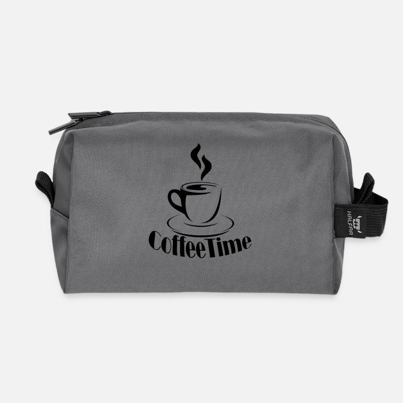 Coffee Time - Recycled Toiletry Zip Bag - anthracite