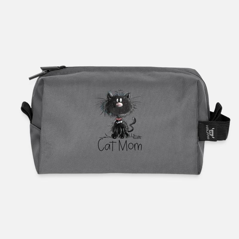 Drollige Schwarze Katze Mit Katzen Mamam Spruch - Recycelte Kulturtasche - Anthrazit