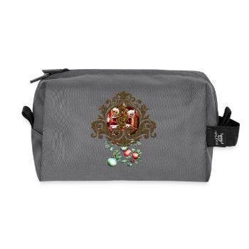 Santa Claus and elves after work. - Recycled Toiletry Zip Bag - anthracite - Front