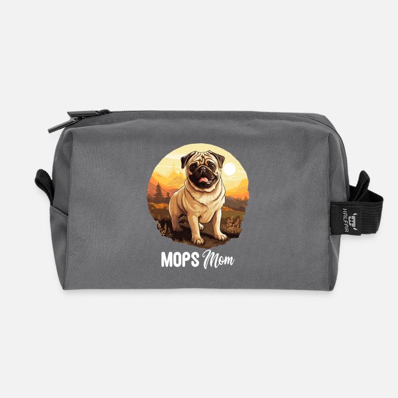 Mops - Recycelte Kulturtasche - Anthrazit