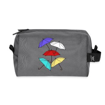 Umbrella Umbrellas Umbrella Storm Weather - Recycled Toiletry Zip Bag - anthracite - Front