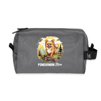 Pomeranian - Recycled Toiletry Zip Bag - anthracite - Front
