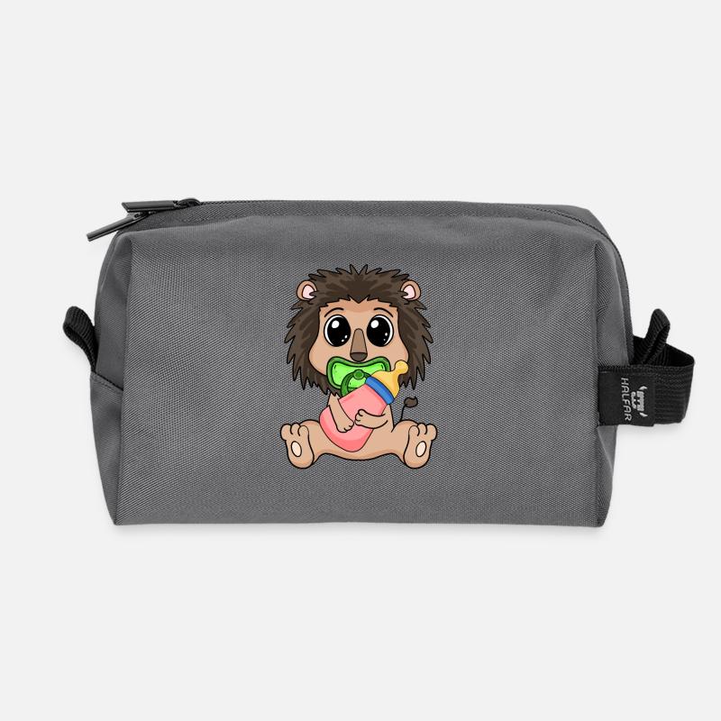 Baby Löwe Tier - Recycelte Kulturtasche - Anthrazit