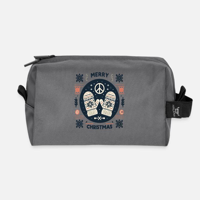 Frohe Weihnachten Ugly Christmas Peace Sweater - Recycelte Kulturtasche - Anthrazit