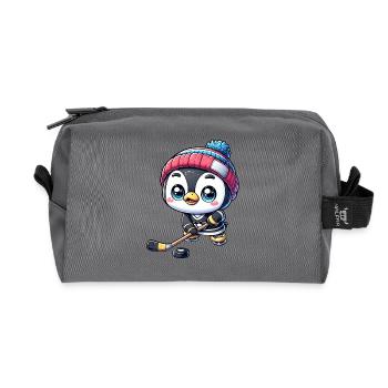 Pinguin Eishockeyspieler - Der Star auf dem Eis - Recycelte Kulturtasche - Anthrazit - Vorne