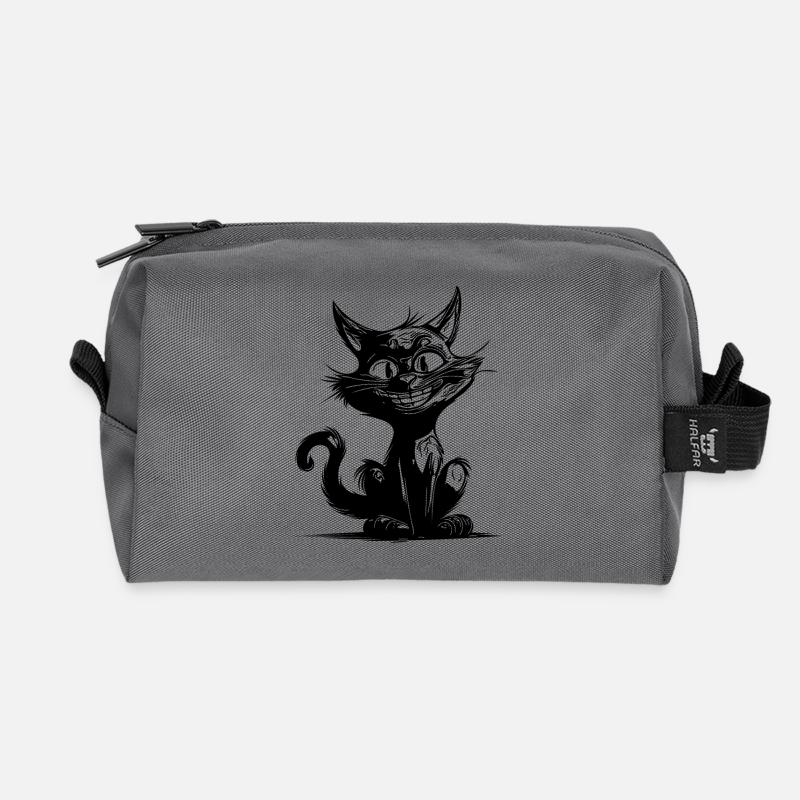 Freche Haustier Katze grinsender Kater Hauskatze - Recycelte Kulturtasche - Anthrazit