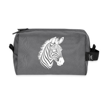 Zebra Elegant mit schönem Streifenmuster - Recycelte Kulturtasche - Anthrazit - Vorne