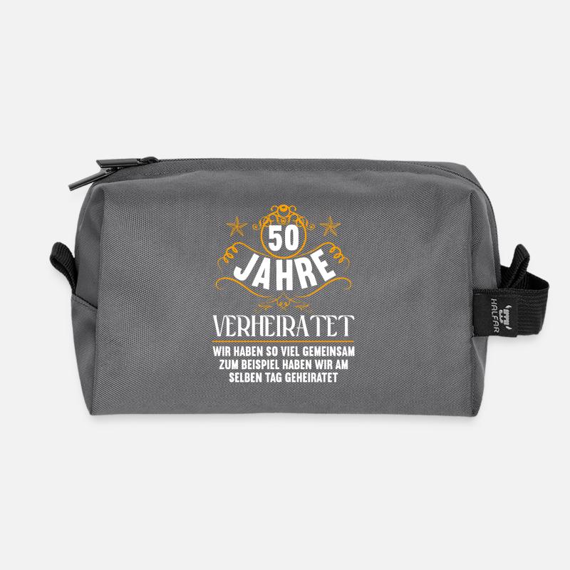 Wir haben viel gemeinsam 50.Hochzeitstag - Recycelte Kulturtasche - Anthrazit