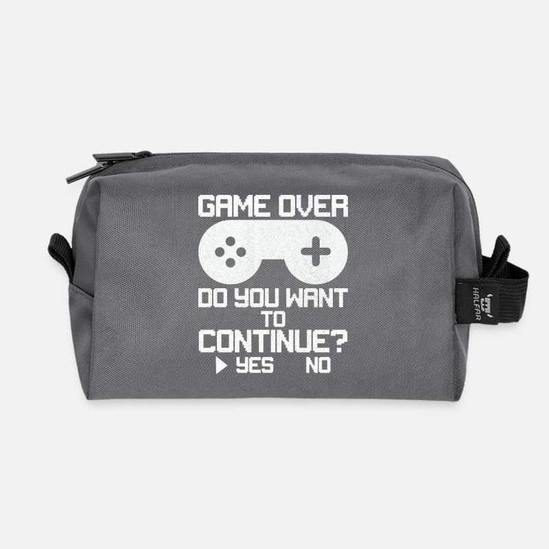Game Over Willst du weitermachen? - Recycelte Kulturtasche - Anthrazit