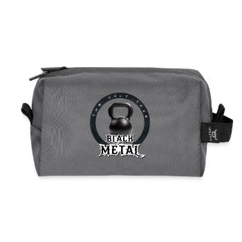 Le seul vrai black metal... kettlebell. Prends-le!! - Trousse de toilette en tissu recyclé - anthracite - Devant