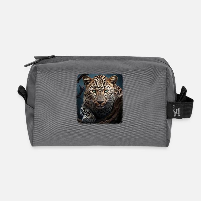 Leoparde realistic Leopard - Recycelte Kulturtasche - Anthrazit