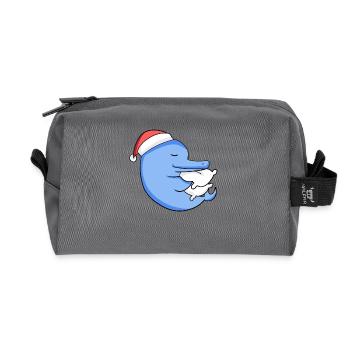 Dauphin Mignon Fatigué Dormir À Noël - Trousse de toilette en tissu recyclé - anthracite - Devant