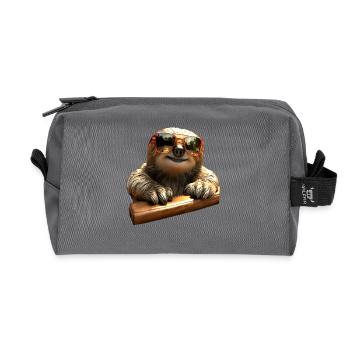 Faultier Morgenmuffel Faulenzer Süße Faultiere - Recycelte Kulturtasche - Anthrazit - Vorne