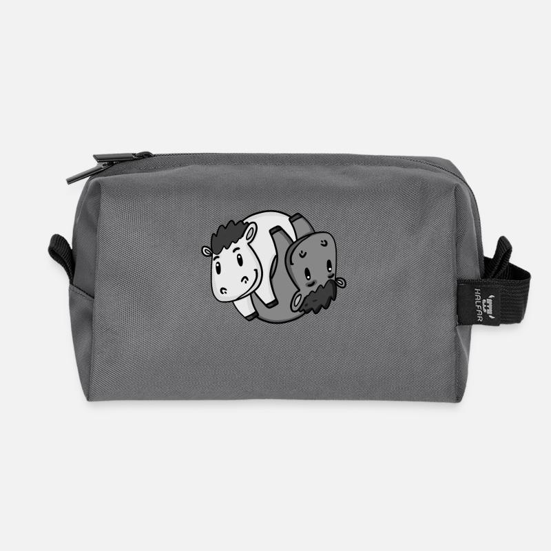 Yin Yang Pferd Pferde Pferdebesitzer Reiten - Recycelte Kulturtasche - Anthrazit