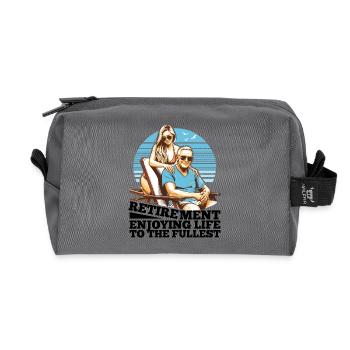 Retirement Life Enjoy Gift - Recycled Toiletry Zip Bag - anthracite - Front