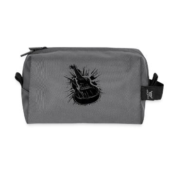 Ukulele Drawing - Recycled Toiletry Zip Bag - anthracite - Front