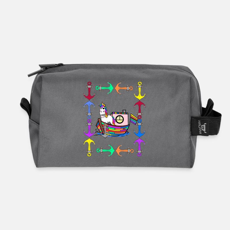Regenbogen Einhörner Regenbogenfahne LGBT - Recycelte Kulturtasche - Anthrazit