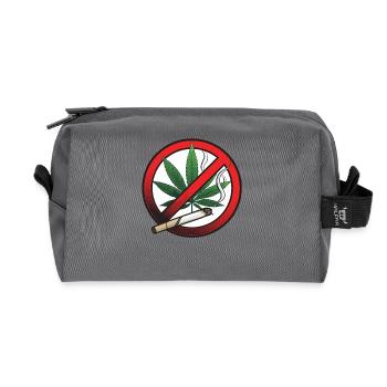 Cannabis Marijuana Prohibition Sign - Recycled Toiletry Zip Bag - anthracite - Front