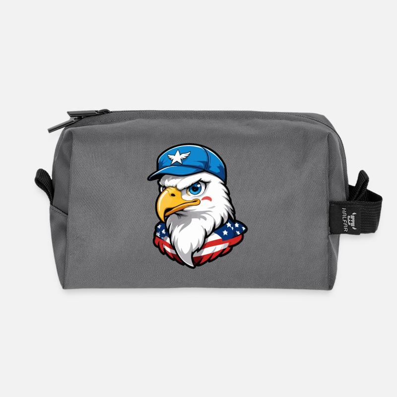 USA Flieger Adler - Recycelte Kulturtasche - Anthrazit