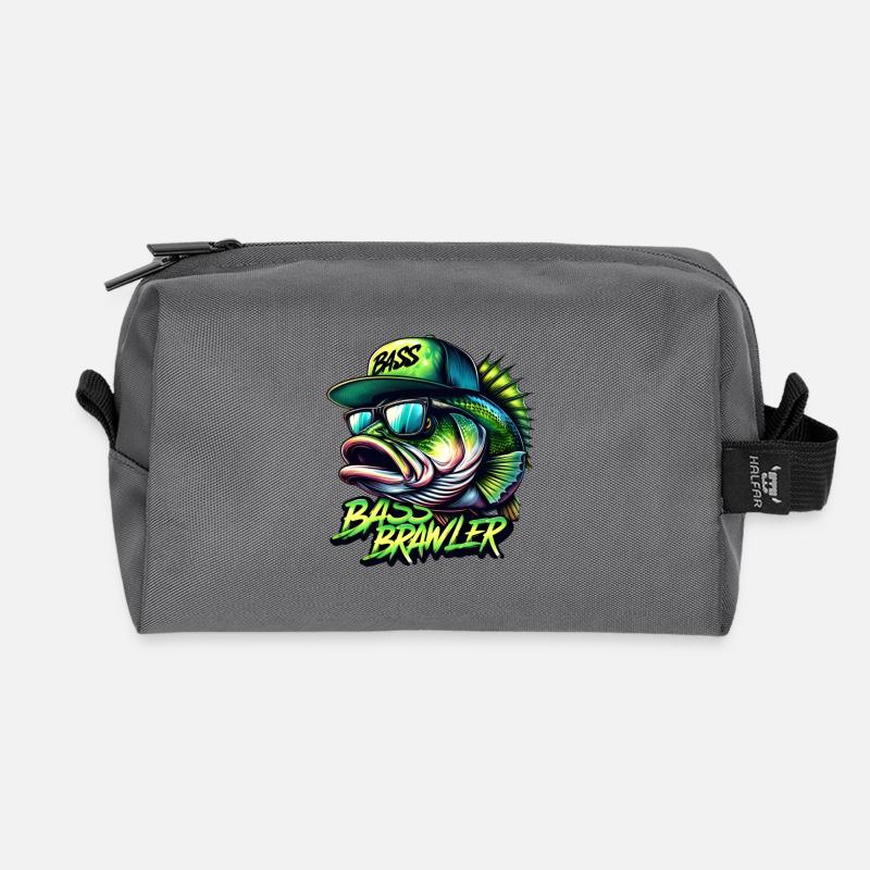 gestreifter Bass-Brawler - Recycelte Kulturtasche - Anthrazit