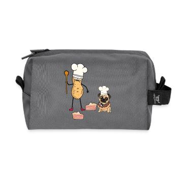 Cacahuète Anniversaire Salutations d’anniversaire Gâteau Cuisson - Trousse de toilette en tissu recyclé - anthracite - Devant