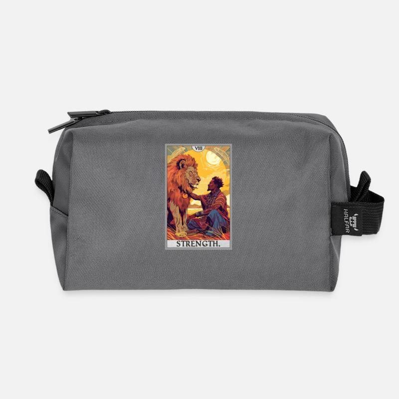 Tarotkarten Tarotkarte Strength Kraft - Recycelte Kulturtasche - Anthrazit