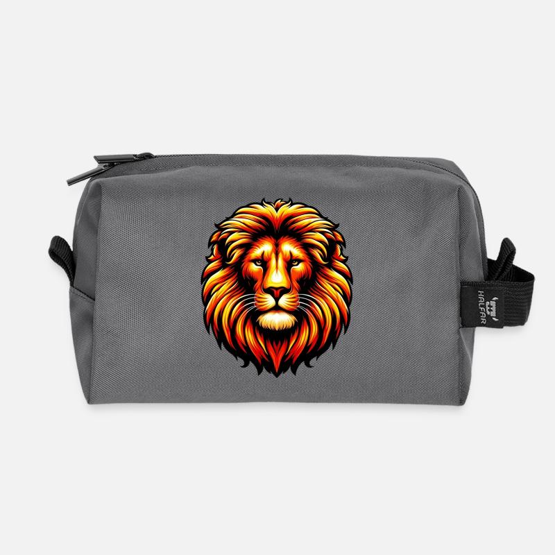 Löwe - Recycelte Kulturtasche - Anthrazit