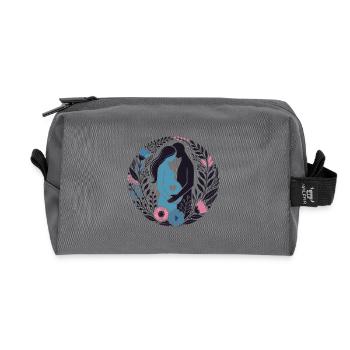Expecting Parents Pregnancy Maternity Floral Gifts - Recycled Toiletry Zip Bag - anthracite - Front