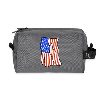 USA Amerikanische Flagge 4. Juli - Recycelte Kulturtasche - Anthrazit - Vorne