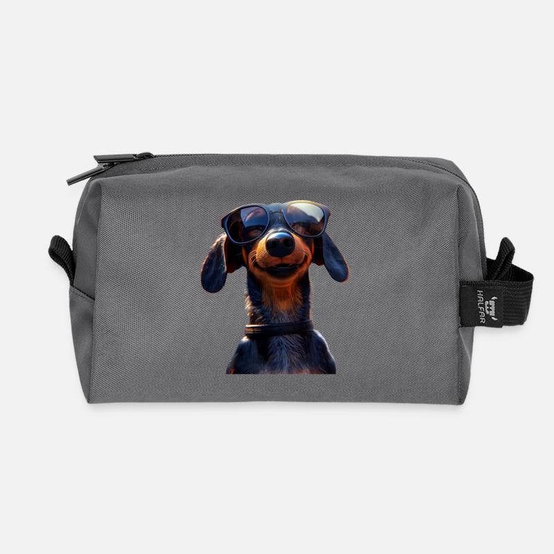Dackel Dachshund Zwergdackel Dackelclub Teckel - Recycelte Kulturtasche - Anthrazit
