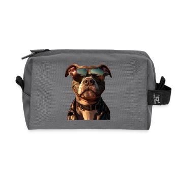 Pitbull Bulldog Pittie American Pitbull Terrier - Recycled Toiletry Zip Bag - anthracite - Front