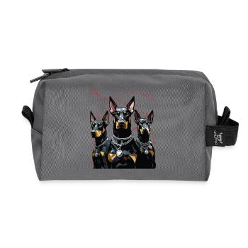 Dreifache Dobermann Geometrie - Recycelte Kulturtasche - Anthrazit - Vorne