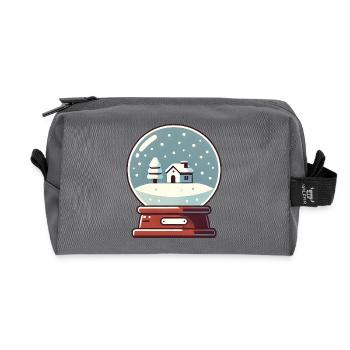 Schneekugel mit weihnachtlicher Landschaft - Recycelte Kulturtasche - Anthrazit - Vorne